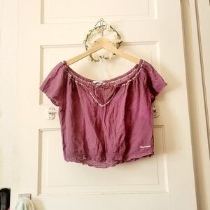 Women's Purple Off-Shoulder Top